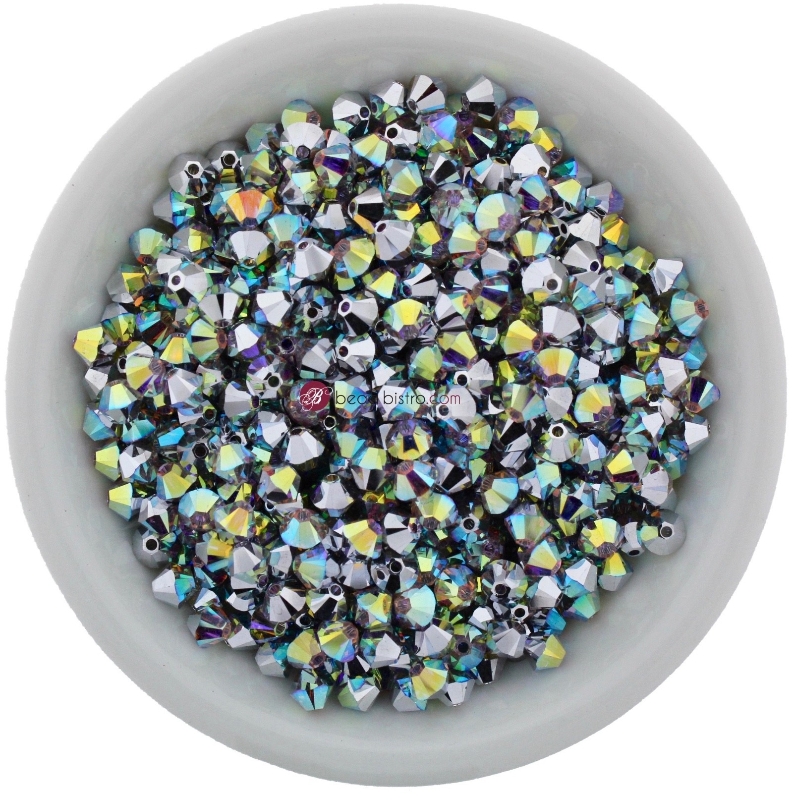 Swarovski Bicones, CAL AB, 4mm Bicones #5328 XILION ~ 36 Pieces