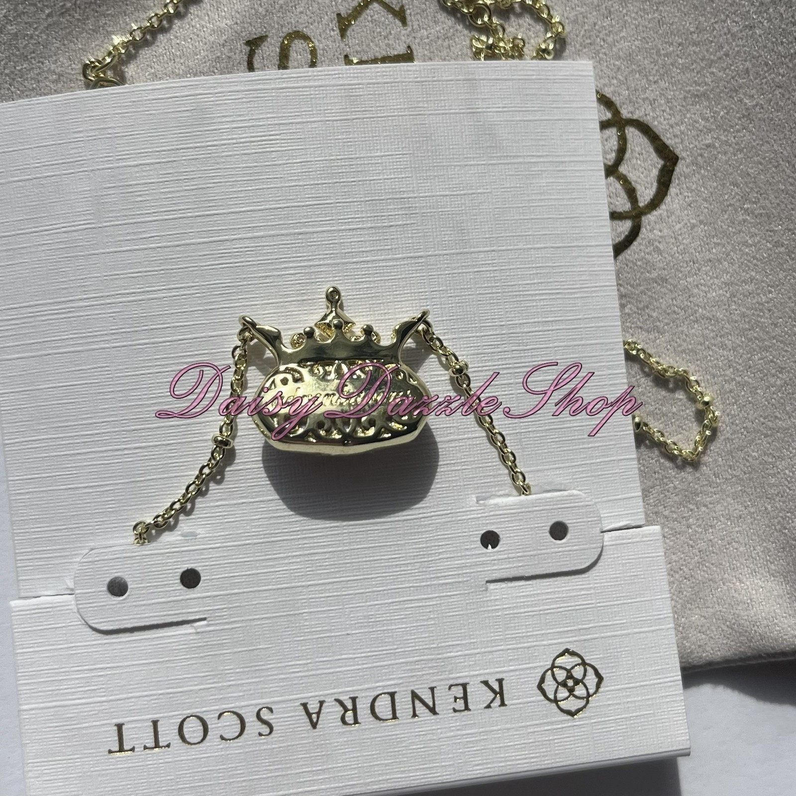 ✨New Kendra Scott Disney Elisa Princess Short Gold Pendant Purple Necklace ✨