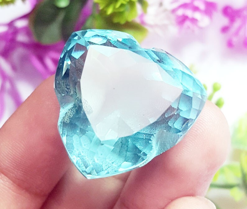 Fancy Shape Aqua Topaz Loose Gemstone 55.60 Ct Certified With Free Gift