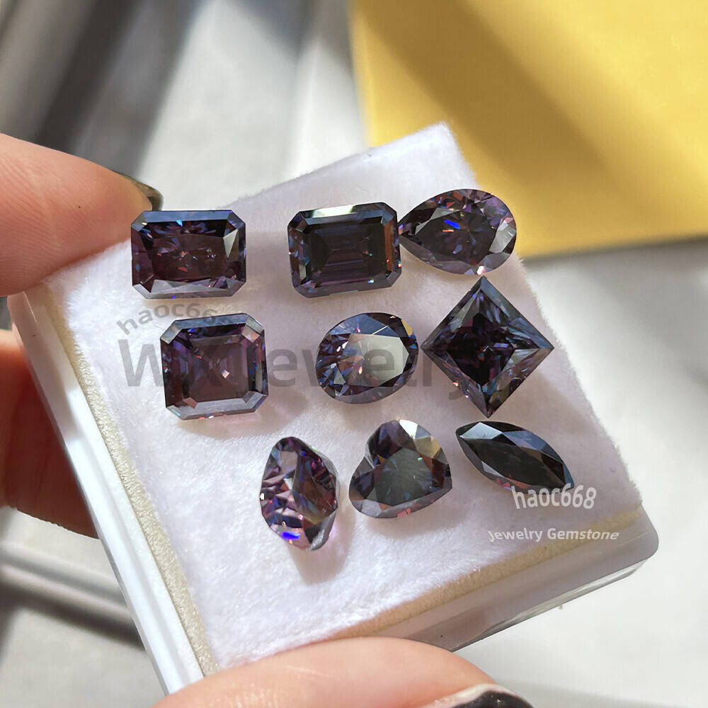 Imperial Purple Moissanite loose stones GRA MultiShape brilliant cut Certificate