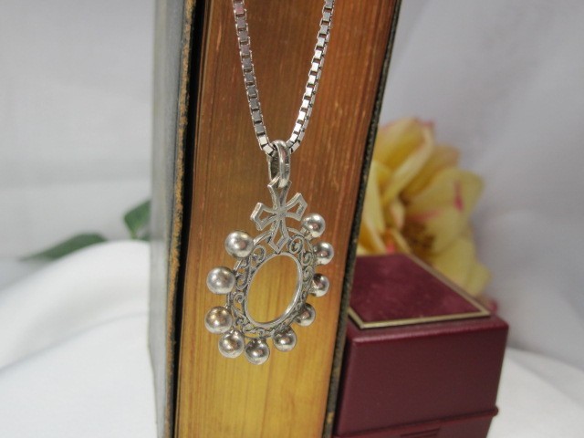 Antique European Silver Pendant with Little Cross Motif