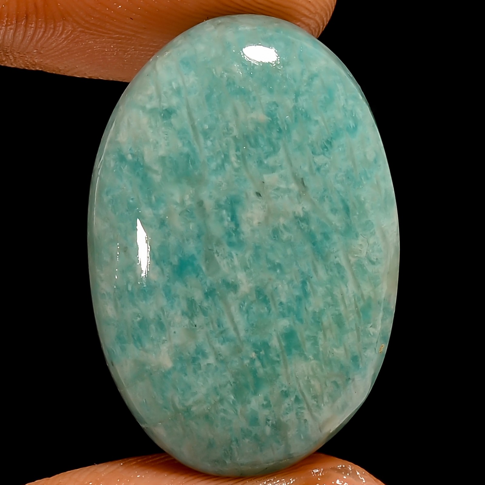100% Natural Amazonite Oval Shape Cabochon Loose Gemstone 26 Ct 26X18X6mm UG3775
