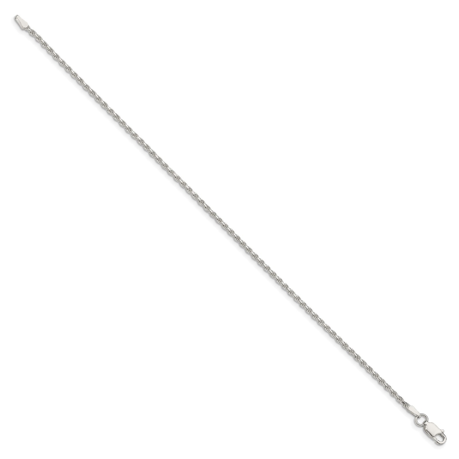 925 Sterling Silver 1.1-2.75mm Rope Chain Necklace 7-36 Inch Mens Womens