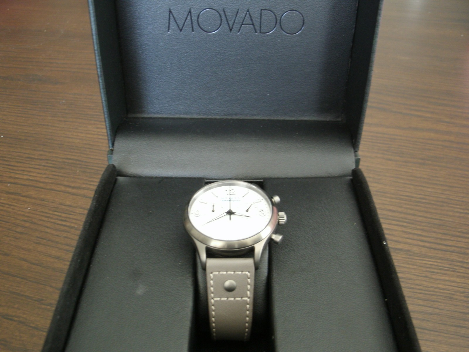 Movado Calendoplan chronograph watch, working and keeping time.