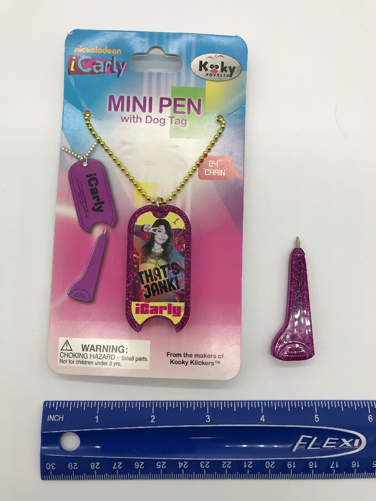 I Carly Nickelodeon Mini Pen Dog Tag Chain Necklace Jewelry Kooky That’s Jank