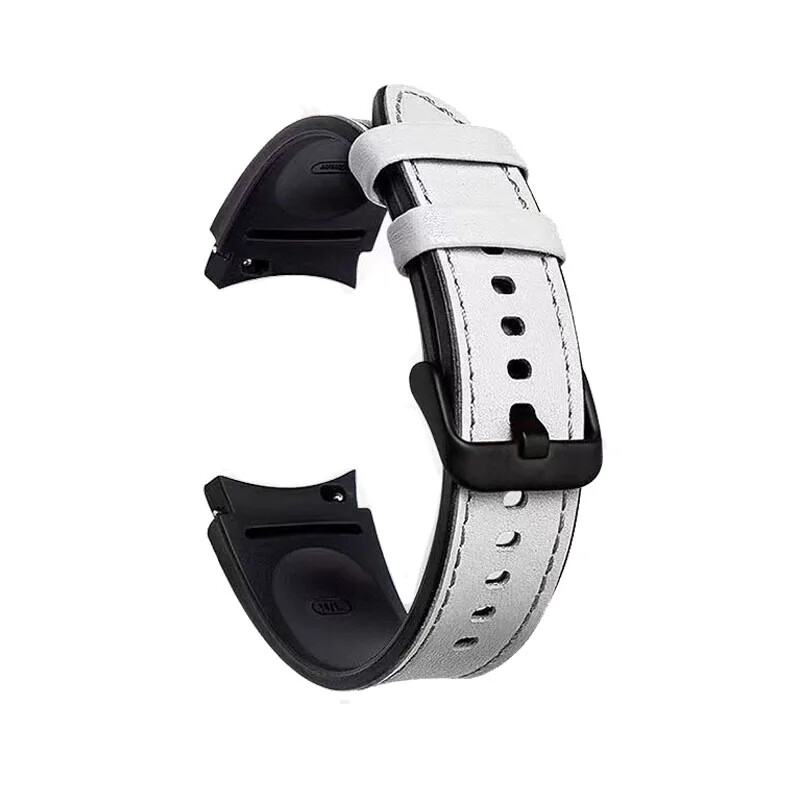 20mm Curved TPU Leather Strap for Samsung Galaxy Watch 7 6 5 4 40mm 44mm 43 47mm