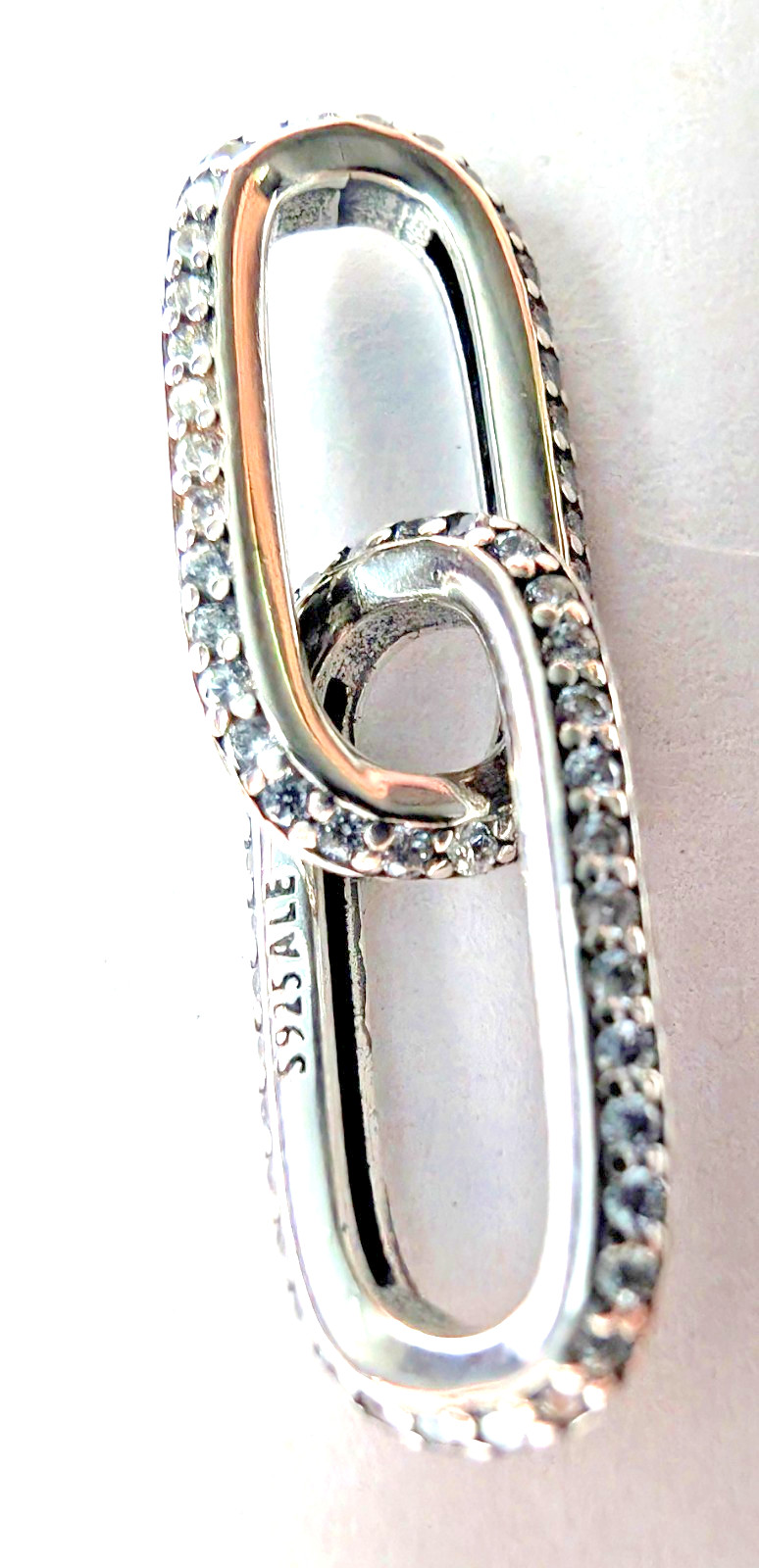 Authentic Pandora Charm, ME Double Link with CZ, #799660C02, Silver