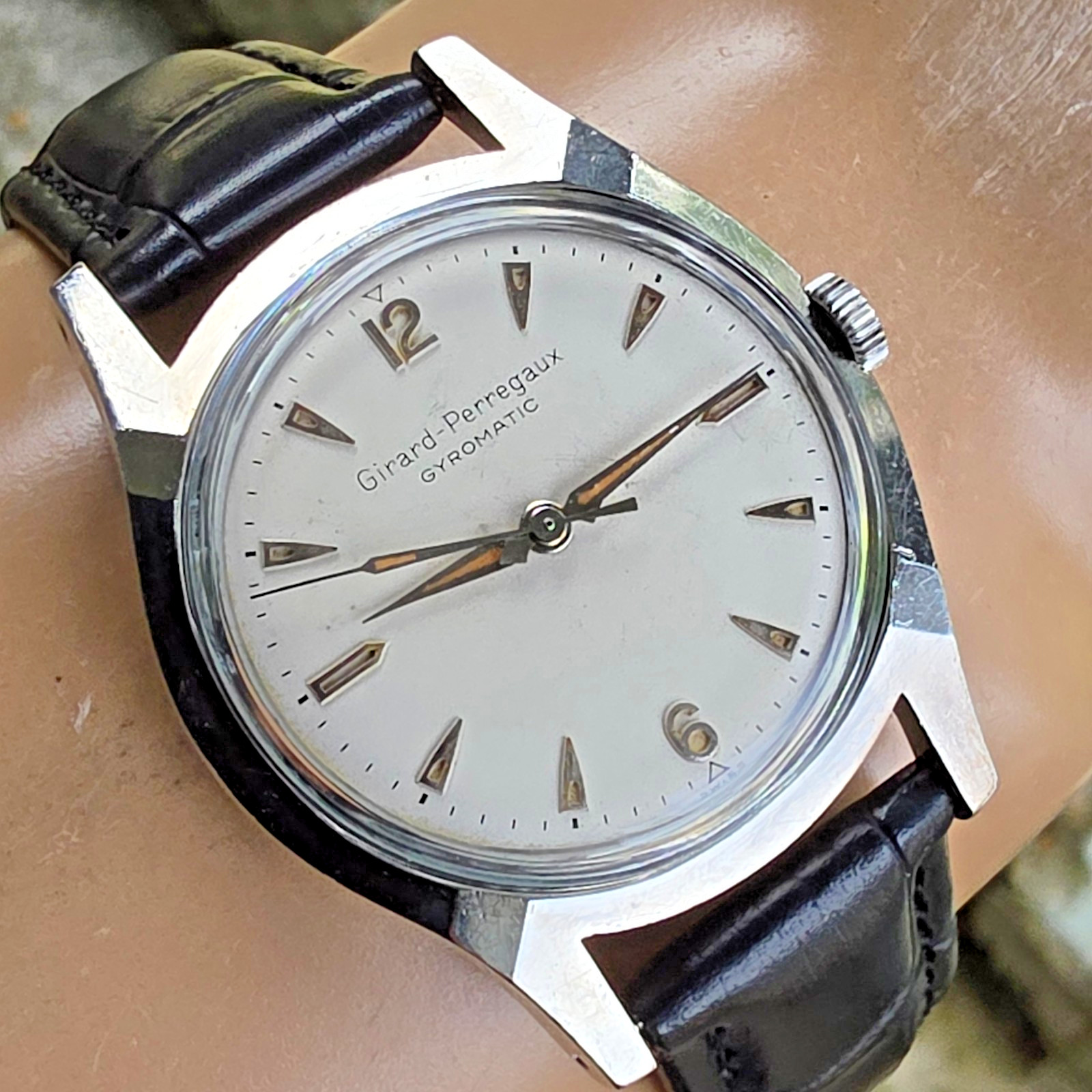 Vintage Girald Perregaux Gyromatic men’s watch 21 109 17Jewels swiss 1960s