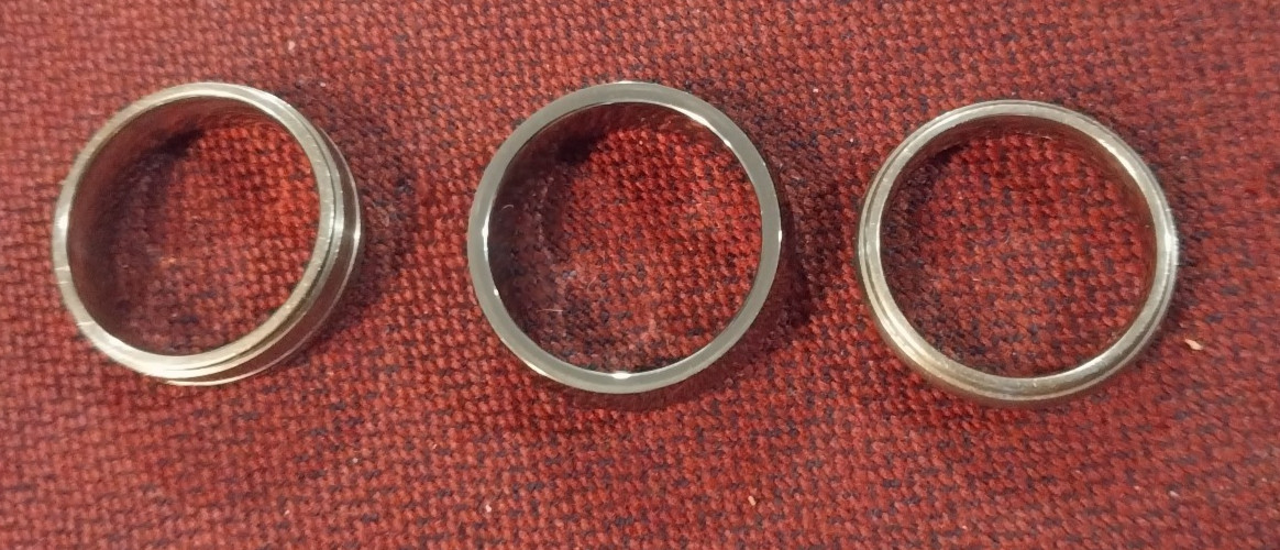 Lot of 3 Titanium rings size varies great condition