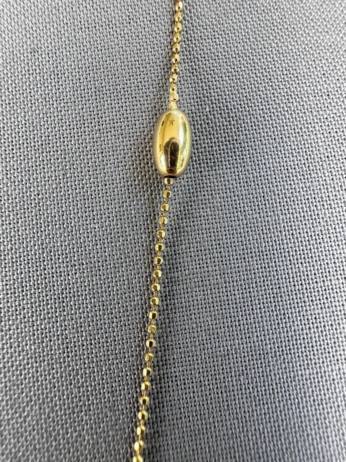 UnoAerre Italy 18K Yellow Gold Ball Bead Chain Necklace 5 Olive Stations 19.5″ 3