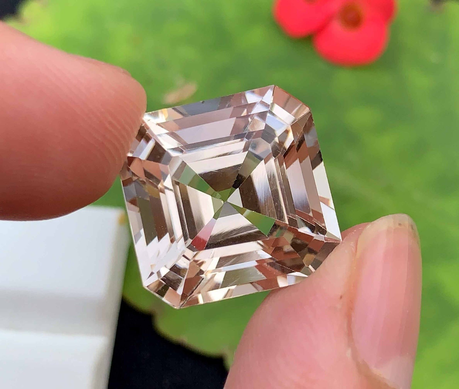 Certified 40.55 Ct Natural Light Golden Color Topaz Asscher Cut Loose Gemstone