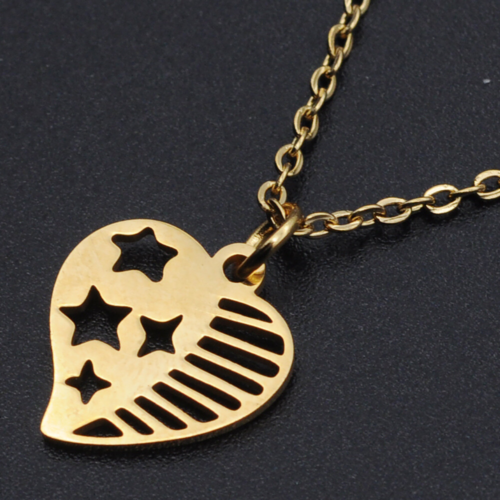 Stainless Steel Pendant Necklace Lobster Heart Silver 15.74″ 40cm 1.5mm Z591