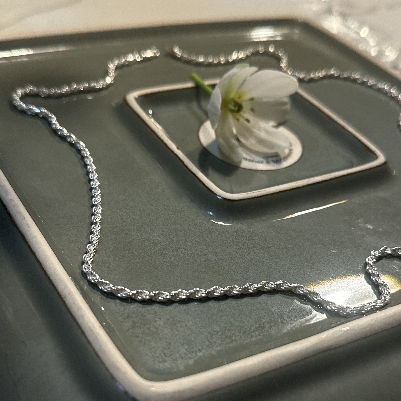 Sterling Silver 26 inch Rope Chain Necklace,No Stone, Lobster Clasp Closure