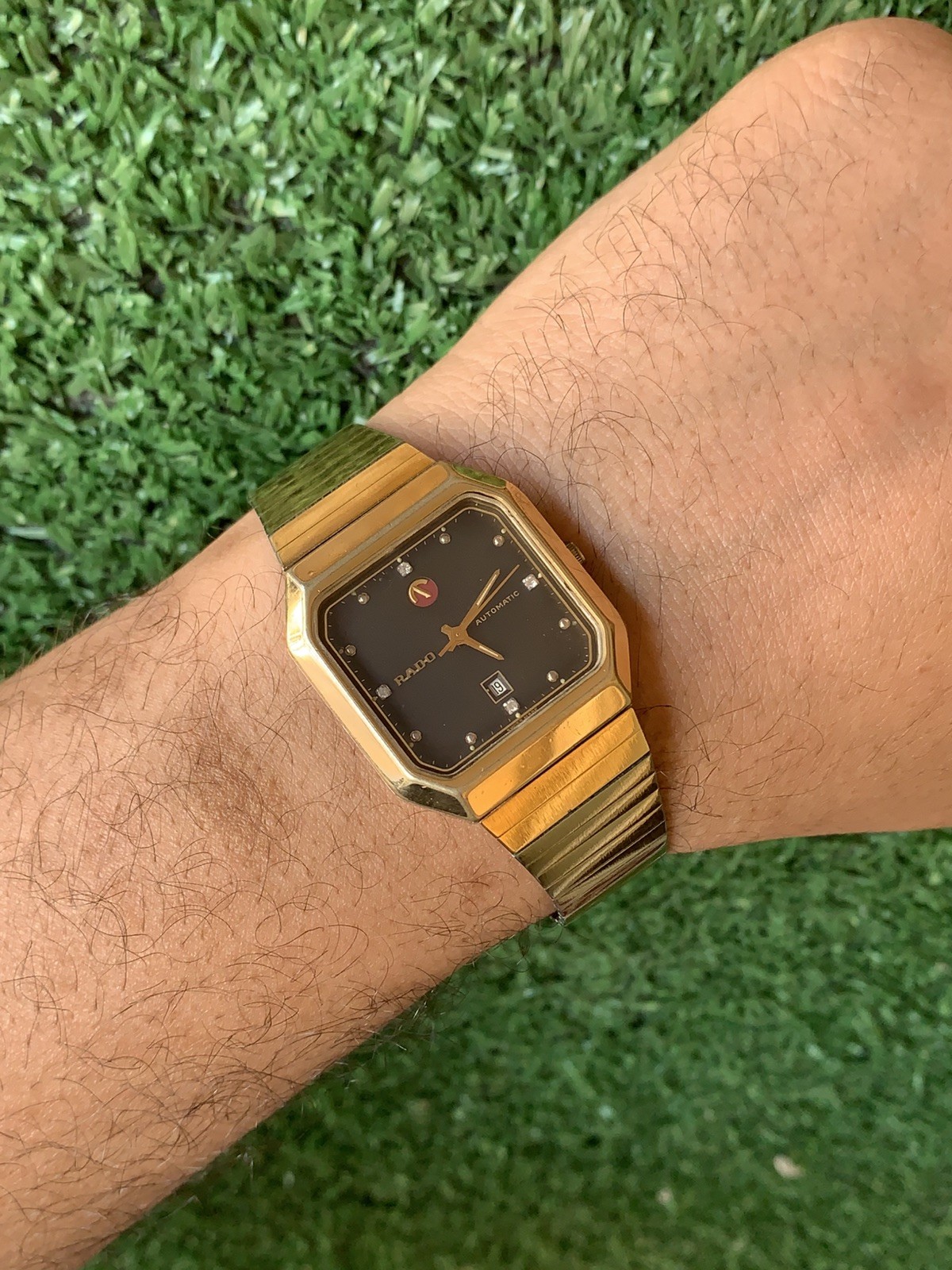 Vintage Rado Automatic Gold-Tone Watch 32mm x 35mm Classic Rectangular Original