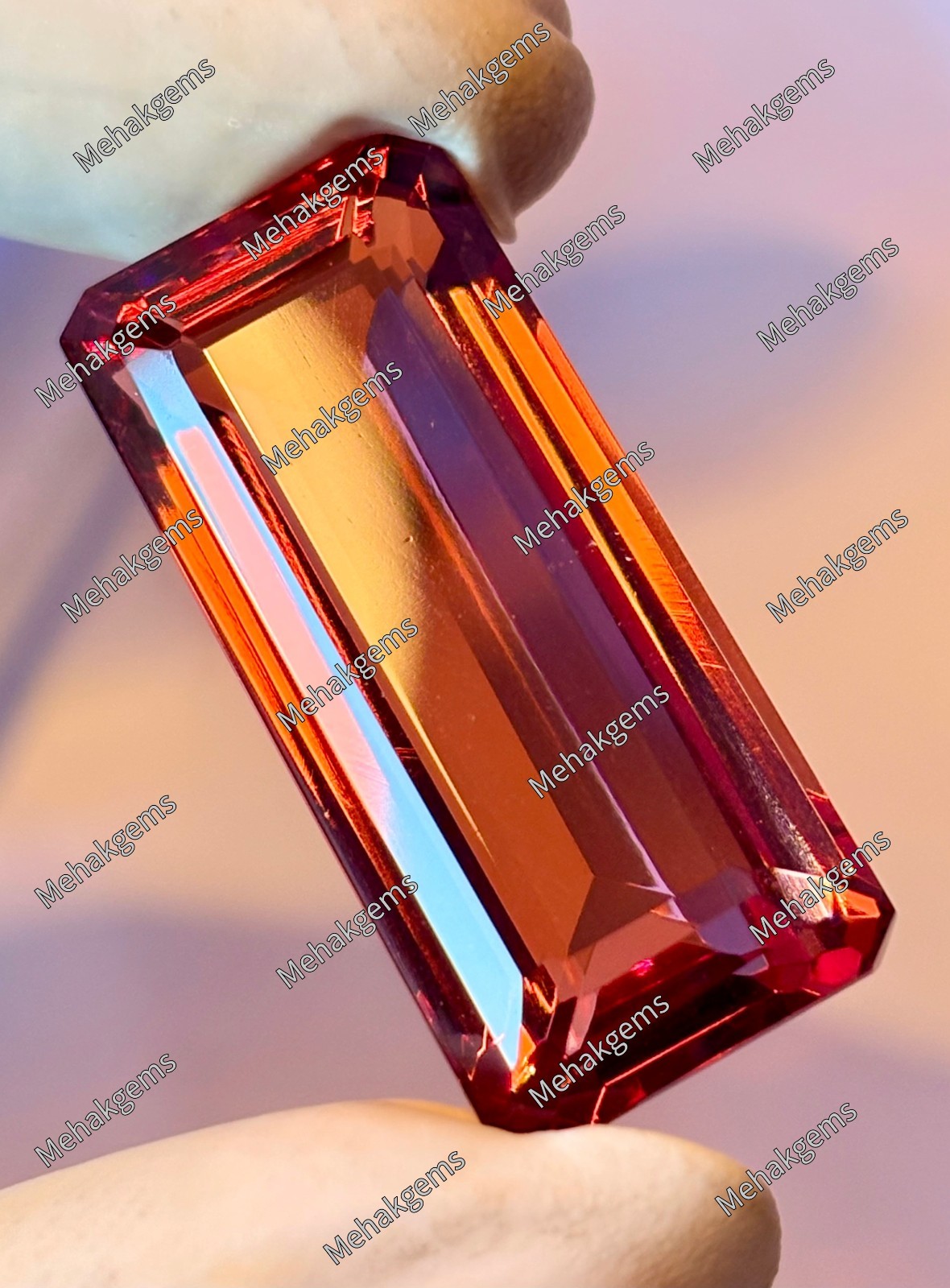 56 Carat Color Shift Zultanite Baguette Gemstone, Custom Ring Pendant Stone