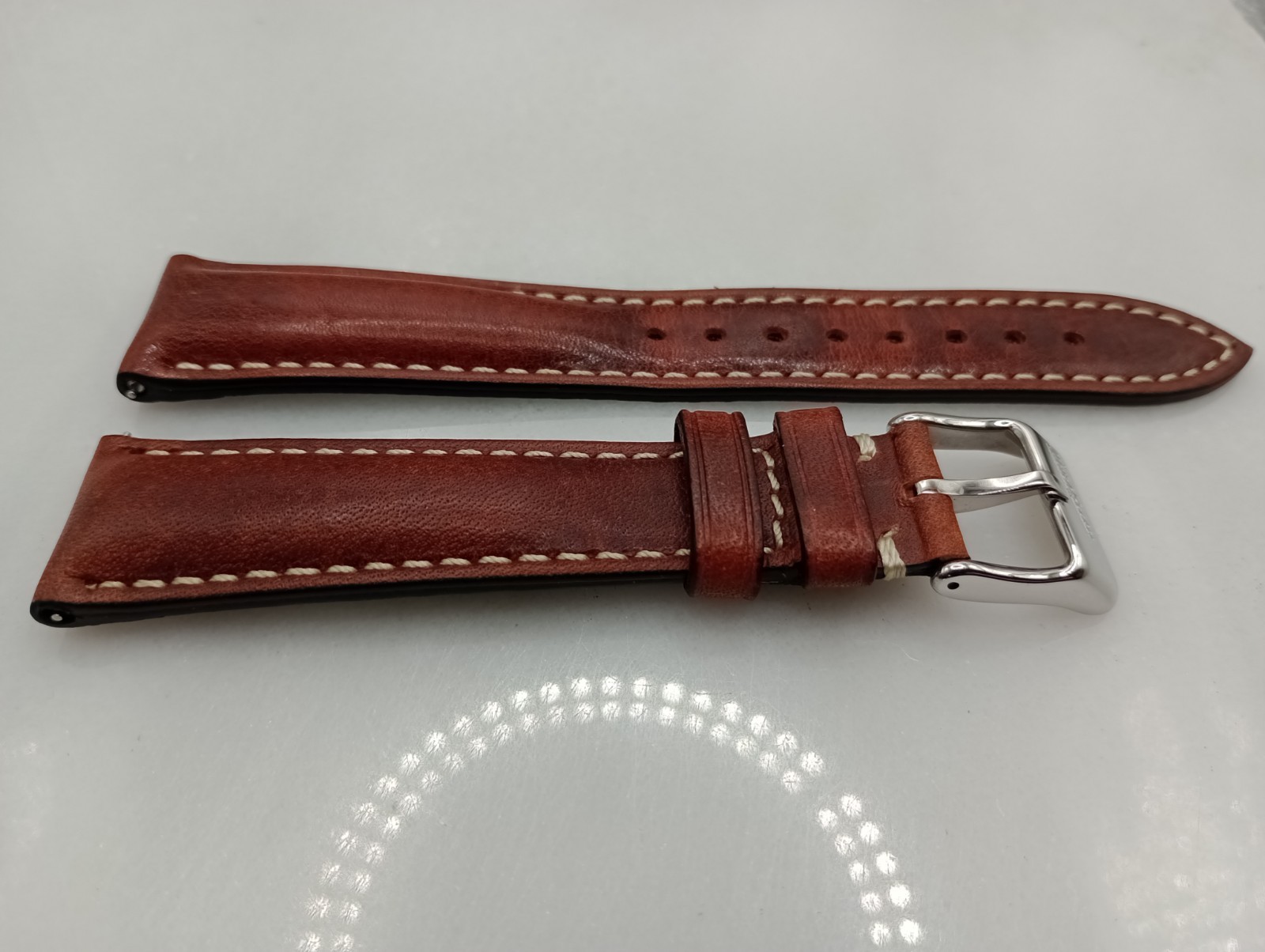 New Watchgecko Highley 20mm Italian Leather Handmade Brown Watch Strap 6B382