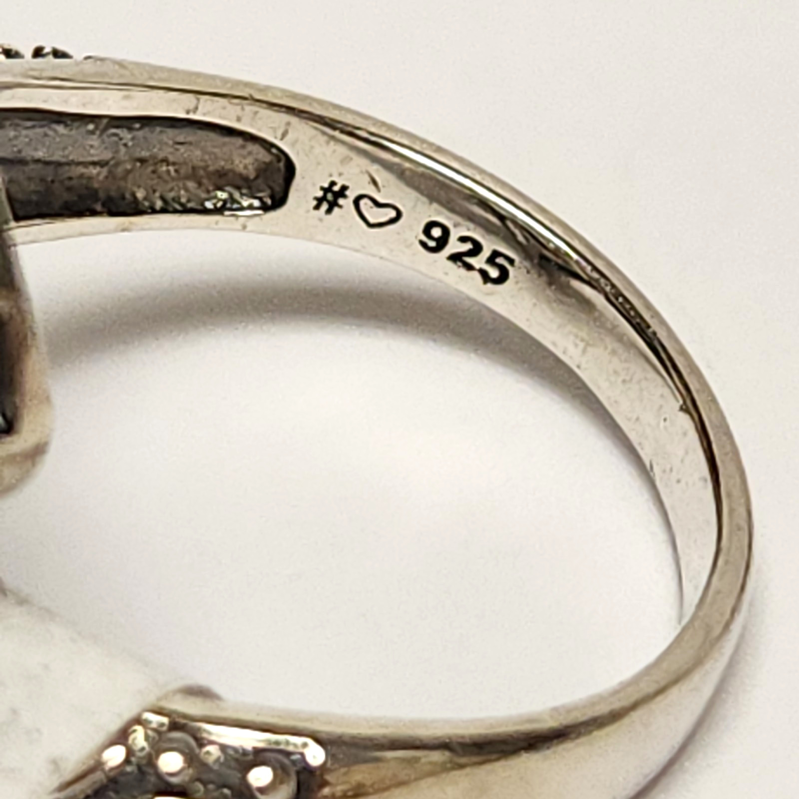 NWT Fuzion Creations White Zircon Sterling Silver Gold Vermeil Bypass Ring 6.5