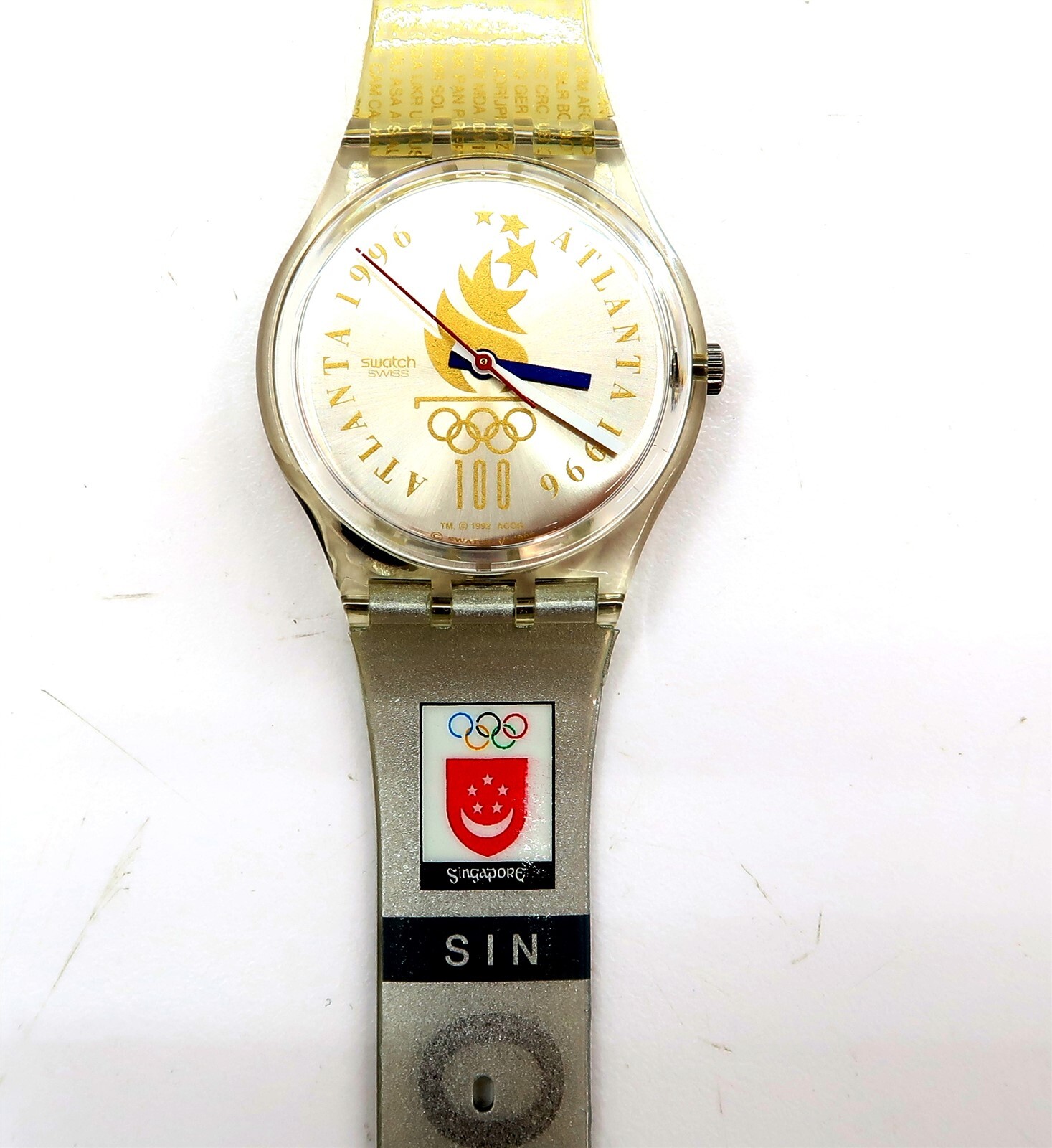 Swatch Watch SINGAPORE GZ150I New Olympic Team 1996 NOS Special Edition SIN