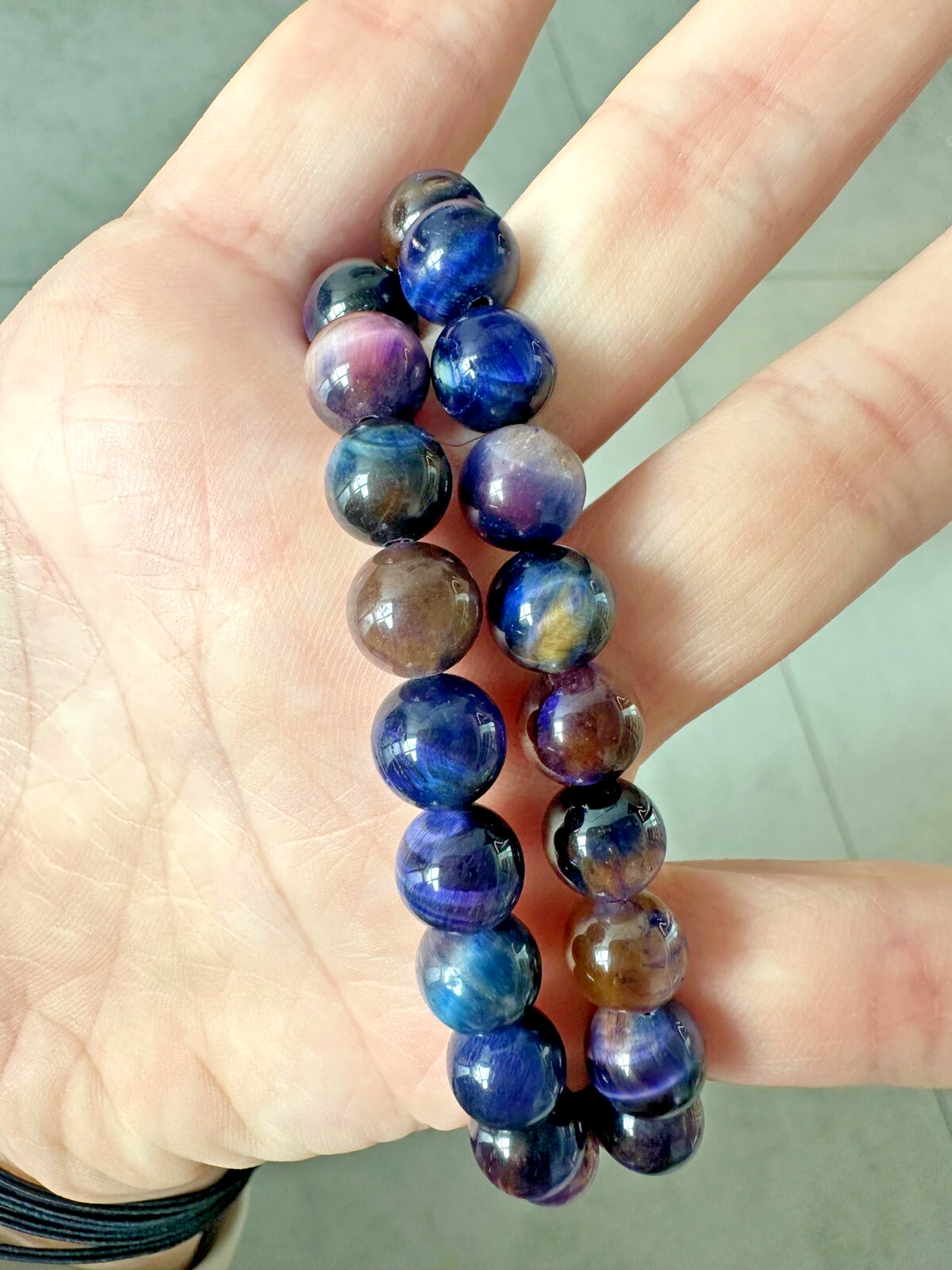 Purple and Blue Sugilite Round Beads Bracelet | Healing Crystal Gift for Her