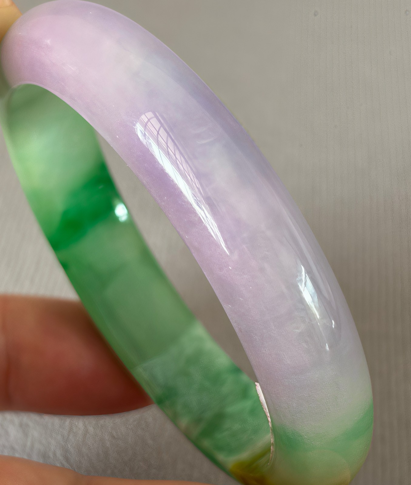 61mm Natural Lavender Jadeite Jade Bracelet Burma Emerald Jade Bracelet Bangle