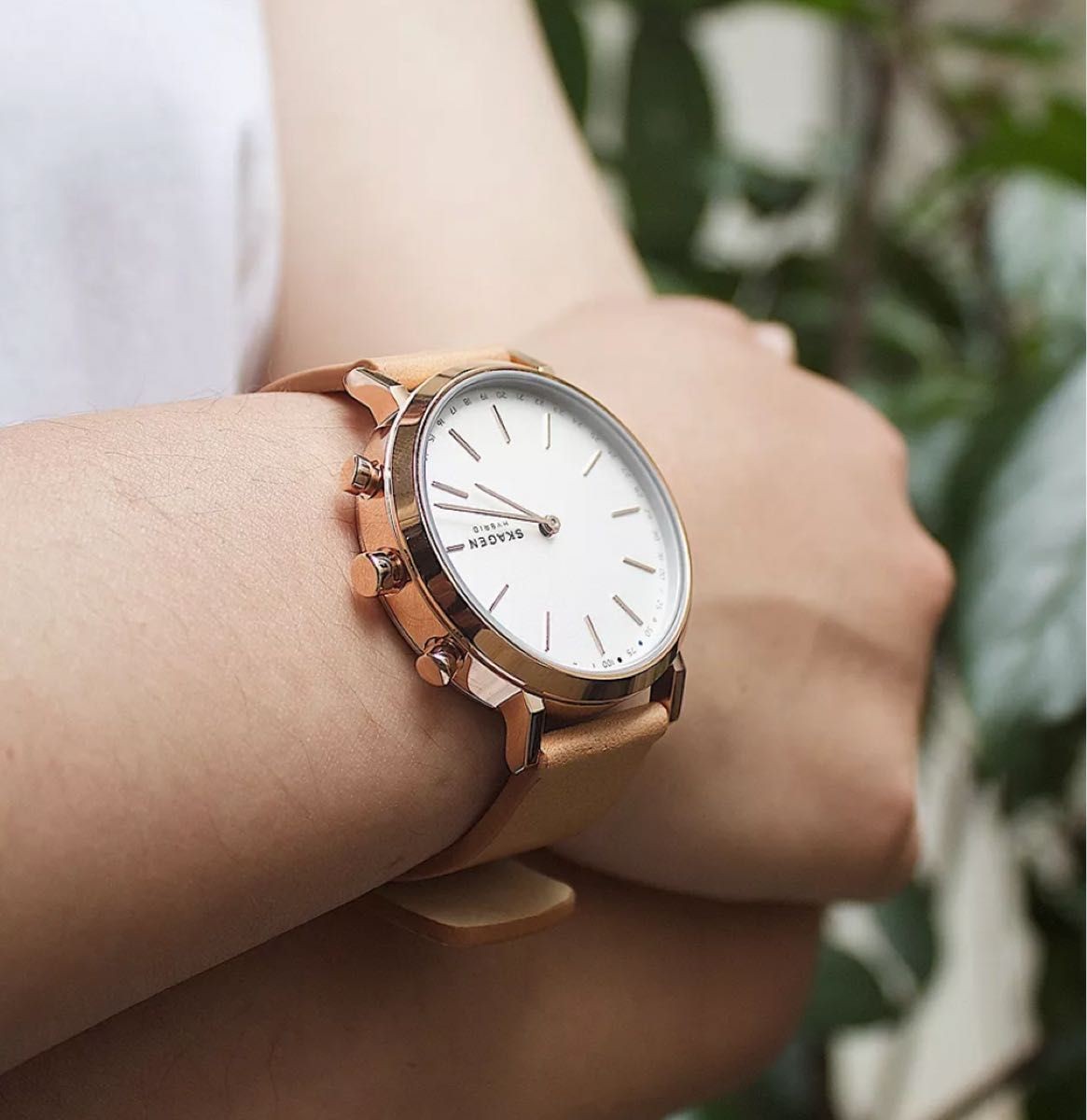 Brand New SKAGEN Hybrid Watch Light Brown x Pink Gold