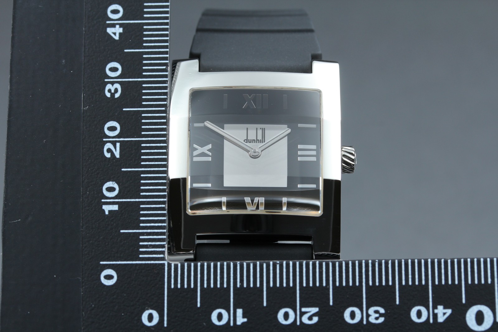 [N MINT] Vintage DUNHILL Facet 8022 Black Silver Tank Square Quartz Men’s Watch