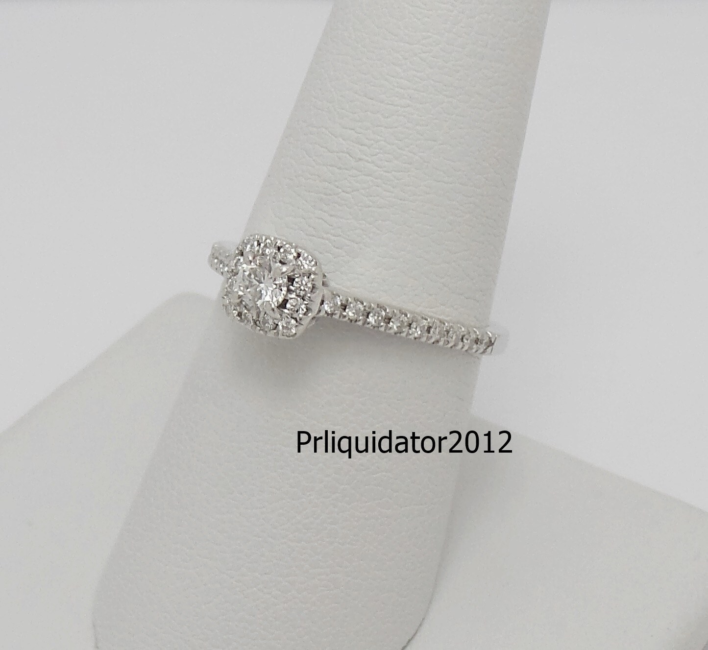 1/2CT Natural Diamond Halo Engagement Wedding Ring Bridal 14K White Gold Band