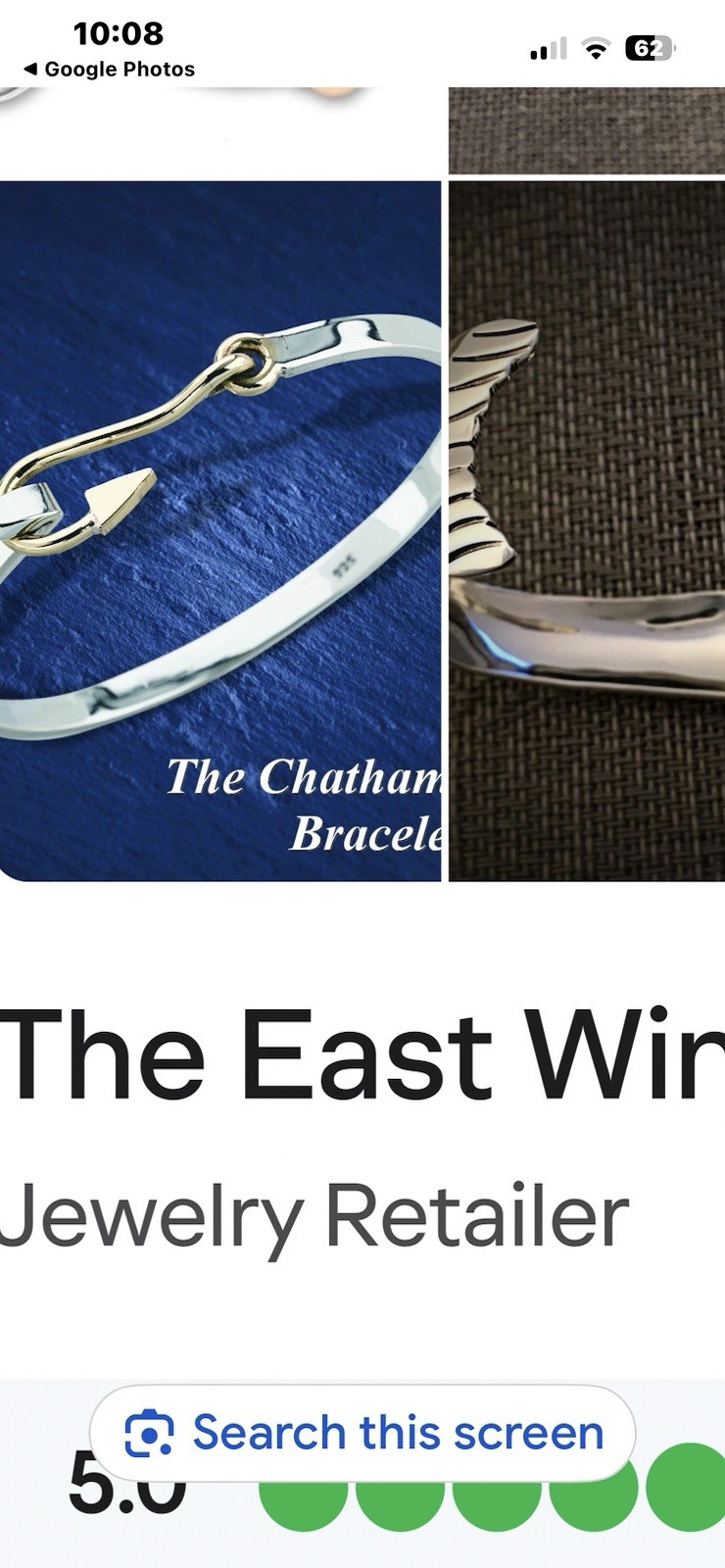 Cape Cod Bracelet, Chatham Hook 14K Gold & Sterling Silver Fish Hook Bangle 90’s