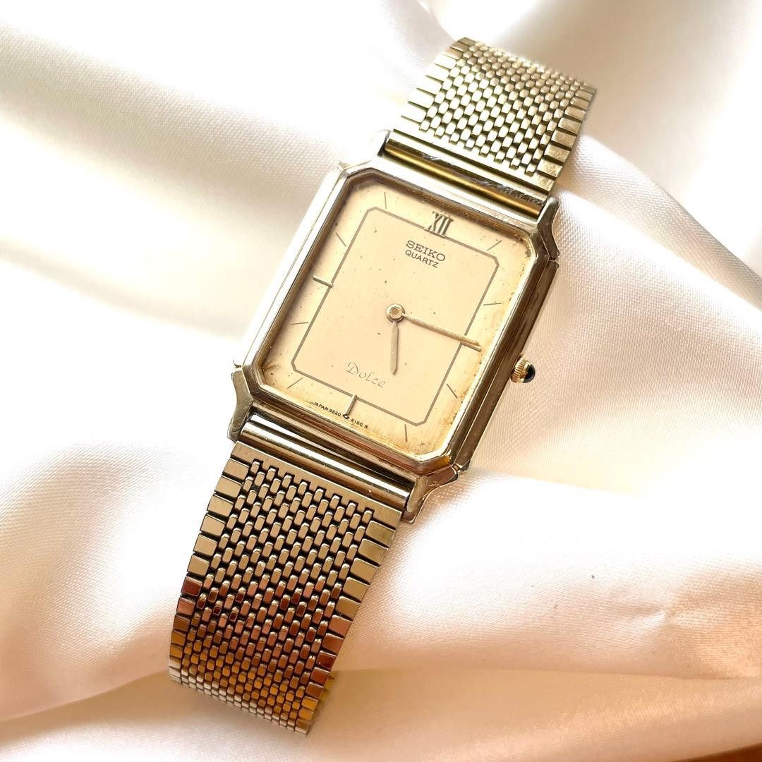 Seiko Dolce Rectangular Quartz Watch 9520 wrist 17cm/6.7in NB/NA