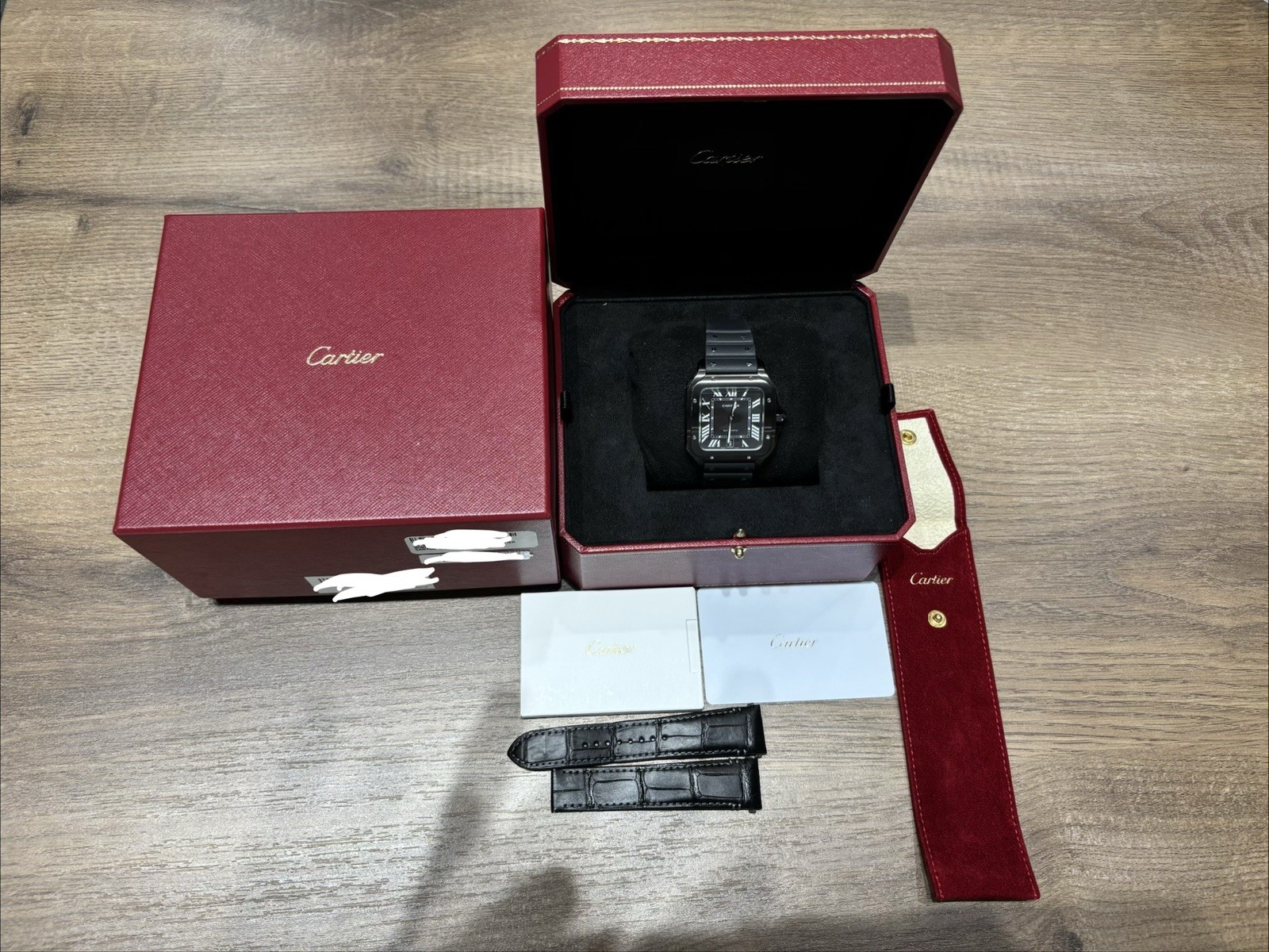Cartier Santos de Cartier, Black Dial. Luxury. WSSA0039