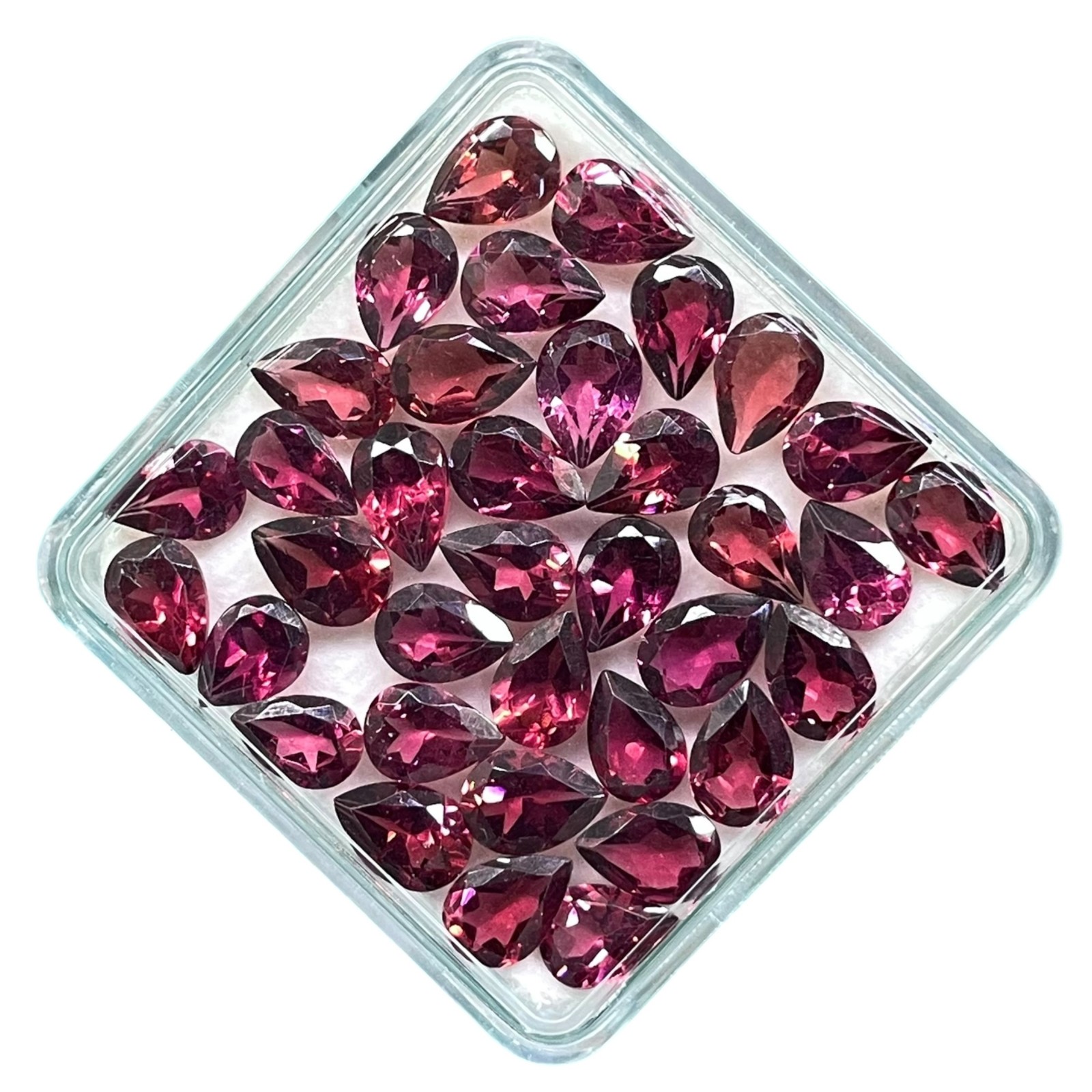 20 Pcs Natural Rhodolite Garnet 7x5mm Pear Cut Loose Untreated Gemstones