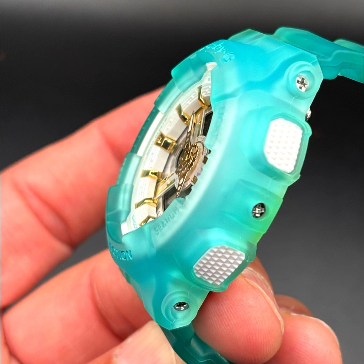 Casio Baby-G BA-110SC-2A Sea Glass Clear Teal Analog Digital Women’s Watch
