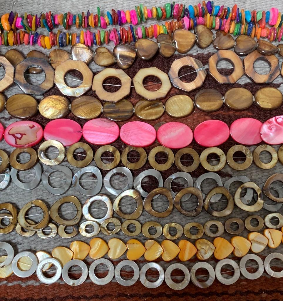 Big sale//14 selections of shell beads//mix shapes/mix colors