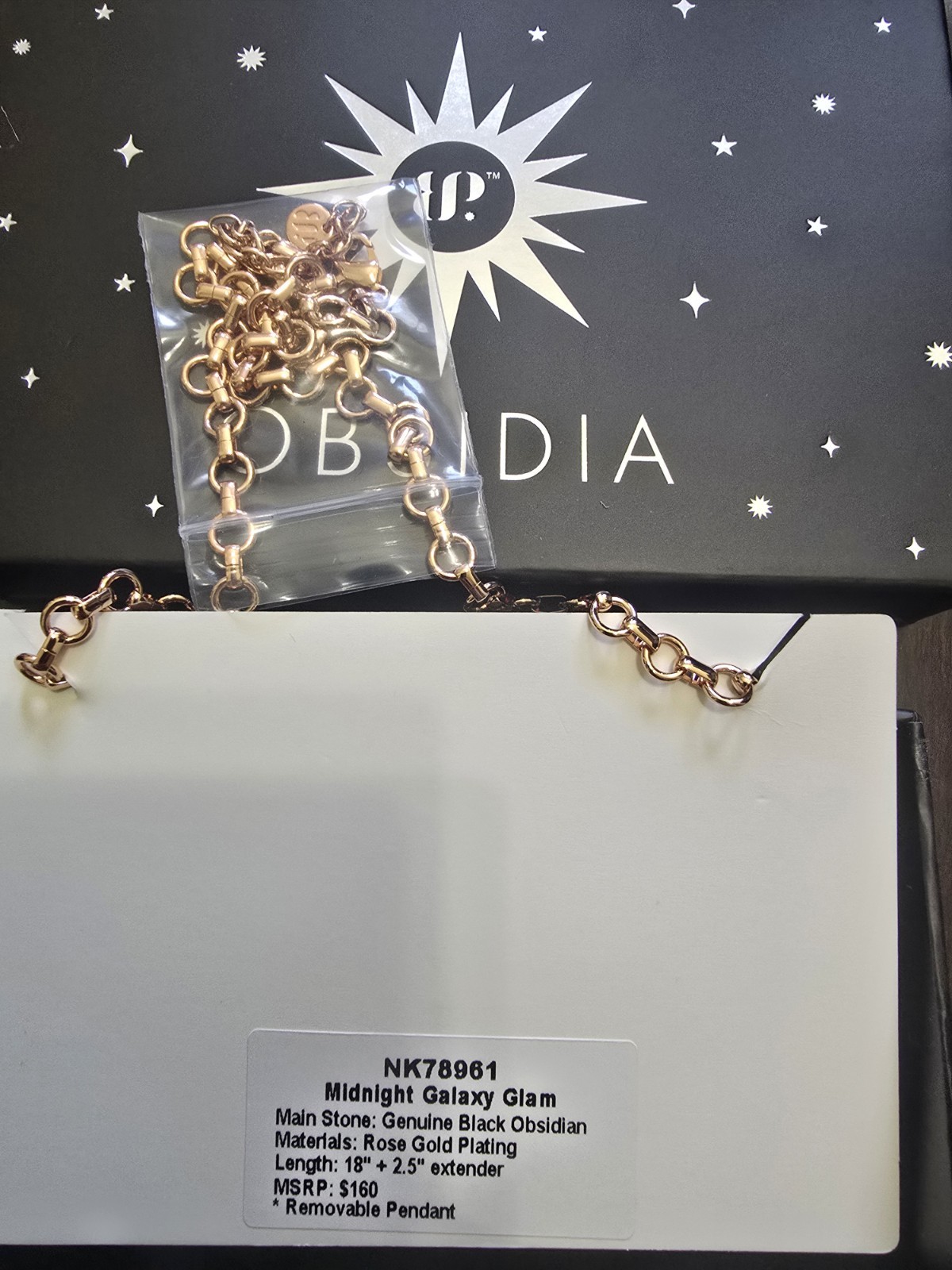 BP – OBSIDIA – NK78961 – ROSE GOLD / BLACK OBSIDIAN