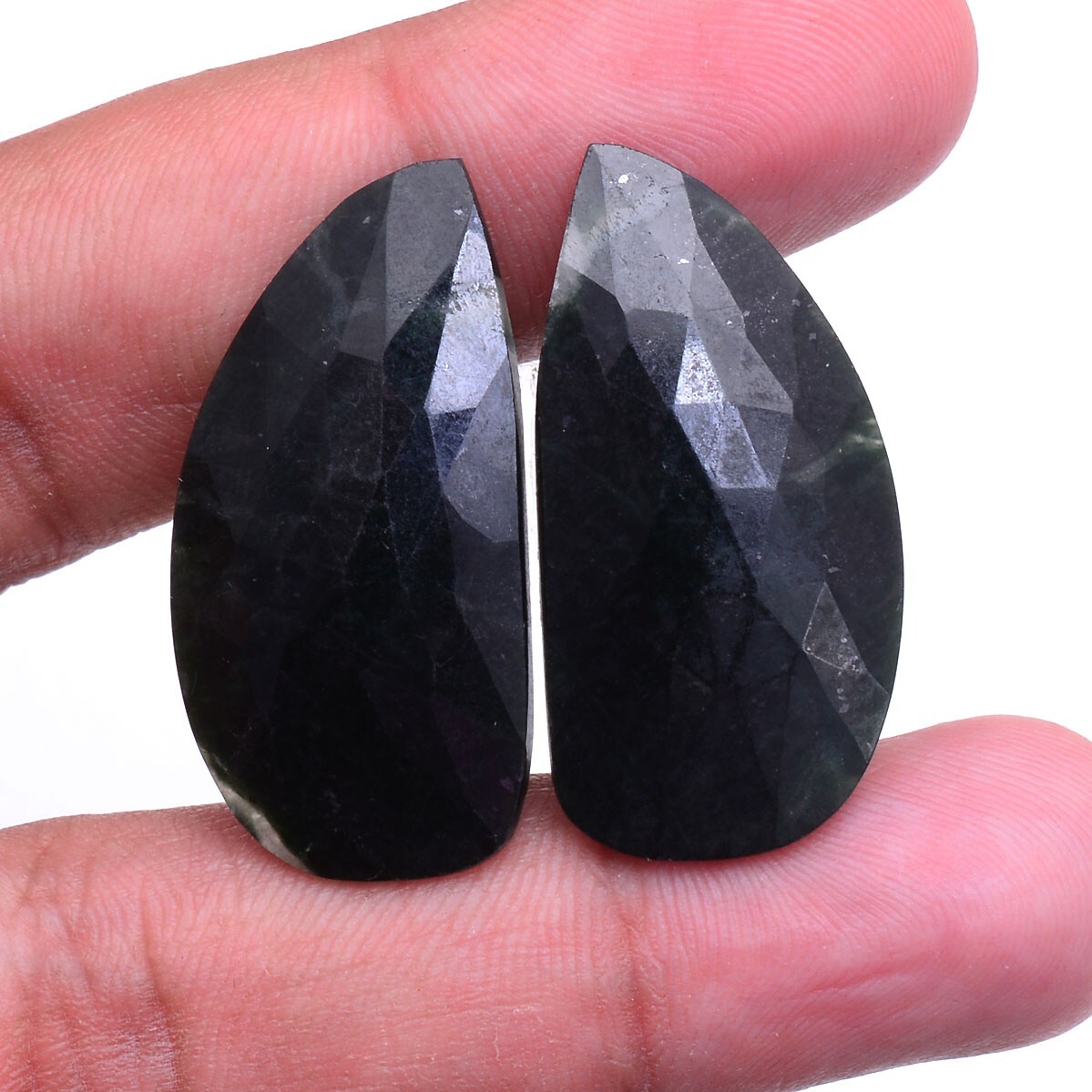 28.00 Cts Natural Sapphire Untreated 34mm*17mm Pair Checker Cut Loose Gemstones