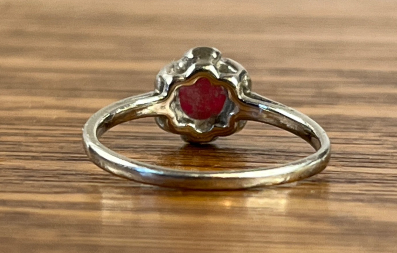 1960s Pink Star Sapphire Ring Belcher Buttercup 10K White Gold Size RAREnot blue