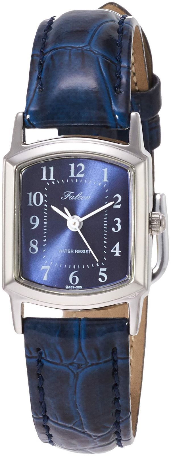 Q&Q QA69-305 Watch Analog Waterproof Leather Belt Ladies Navy New