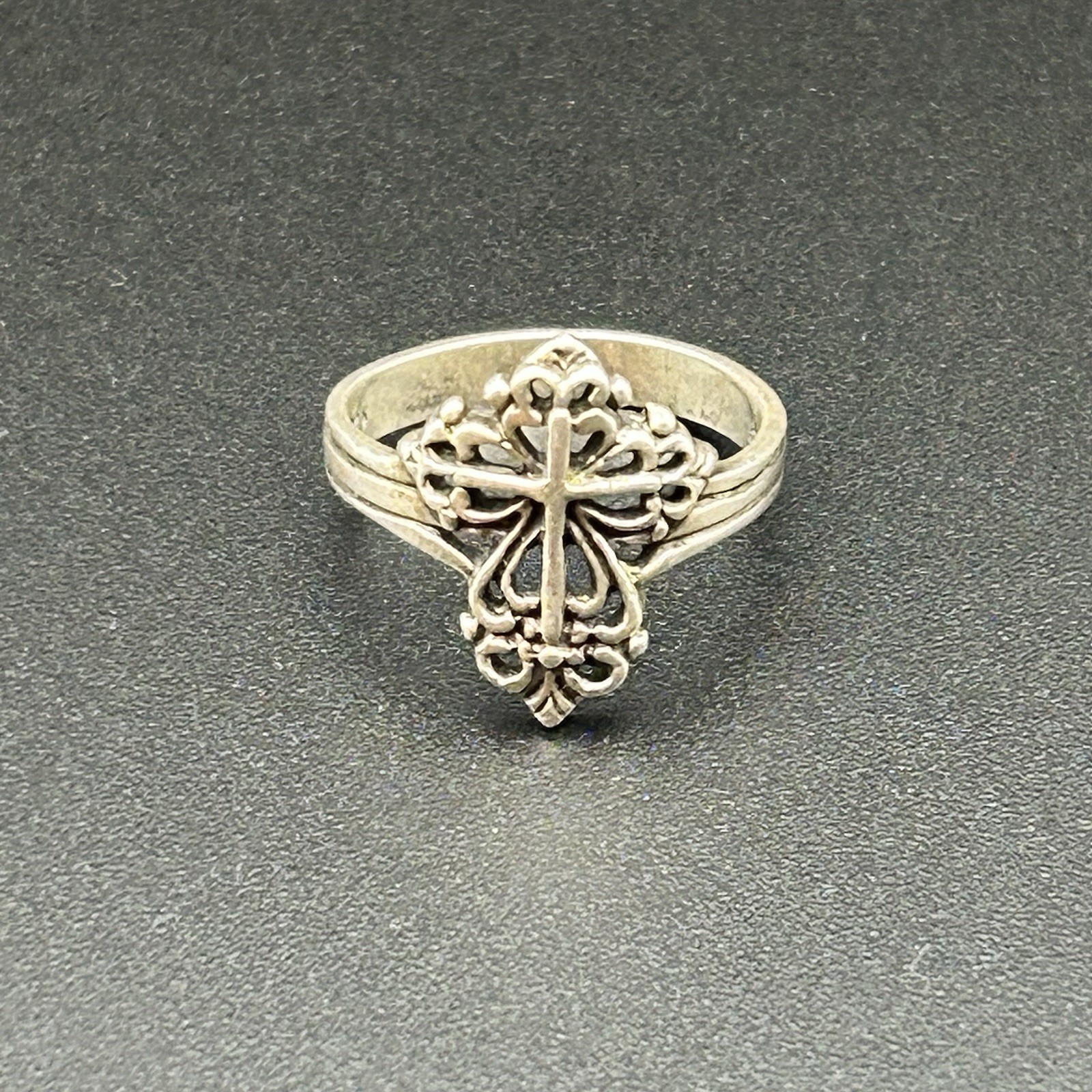 Sterling Silver Cross Ring Size 7 Solid .925 Gothic Religious 3.29g