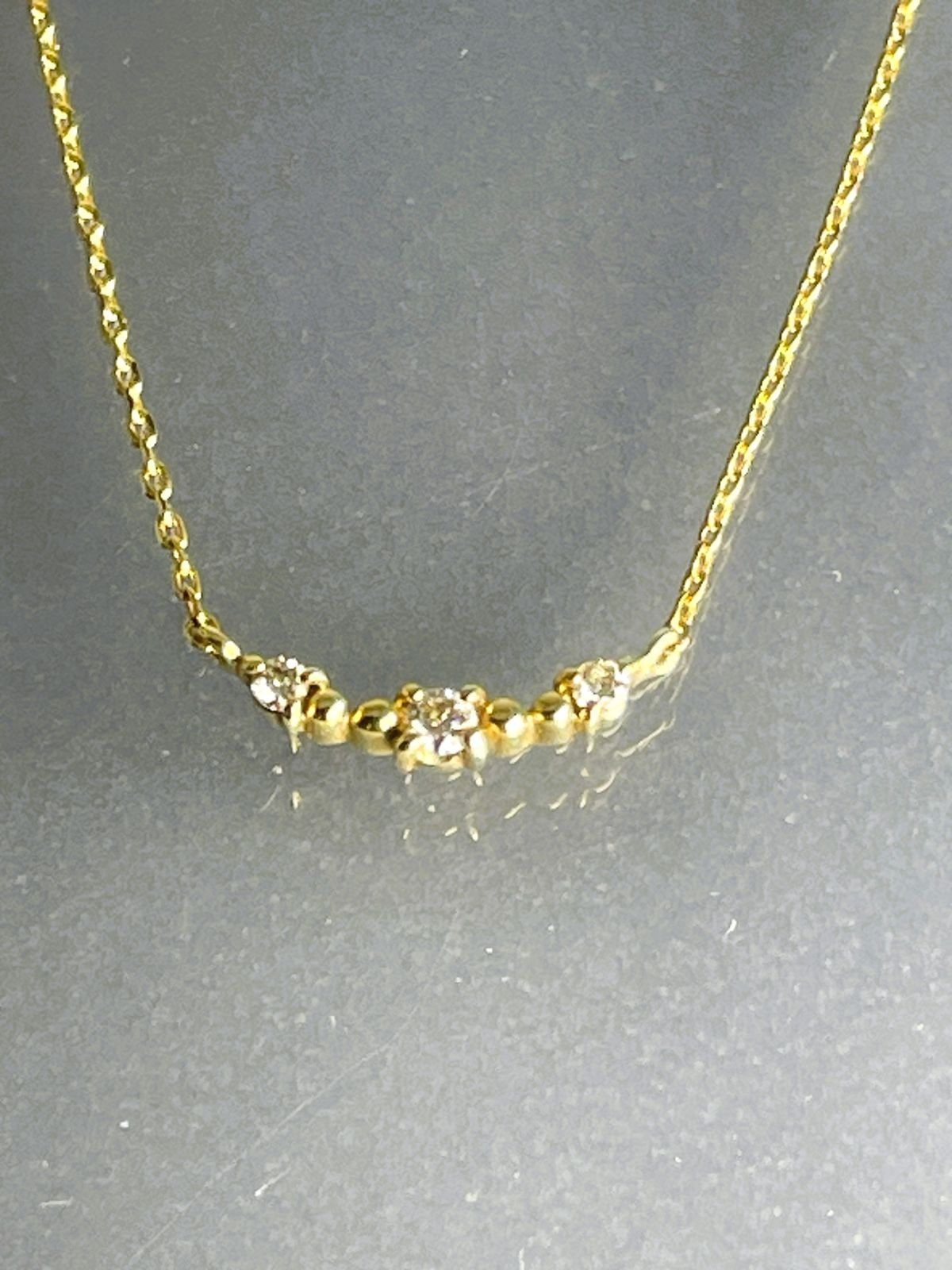 TAKE-UP K10 Diamond Mini Arch Necklace 0.04ct Yellow Gold Pendant Japan