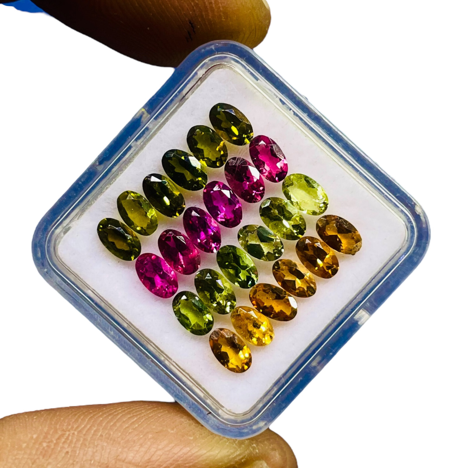 VVS 24 Pcs Natural Multi Tourmaline 5x3mm Oval Cut Loose Untreated Gemstones