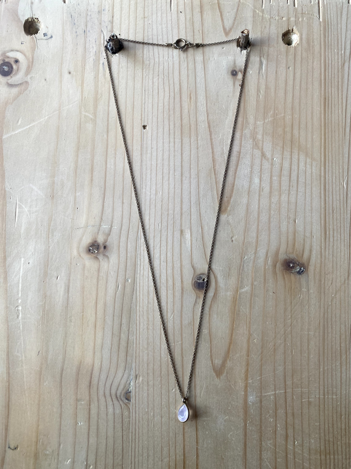 ::925 SILVER CHAIN PACKAGE CHAIN GOLD PLATED WITH 1 x PENDANT ROSE QUARTZ HALLMARKED CLASSY