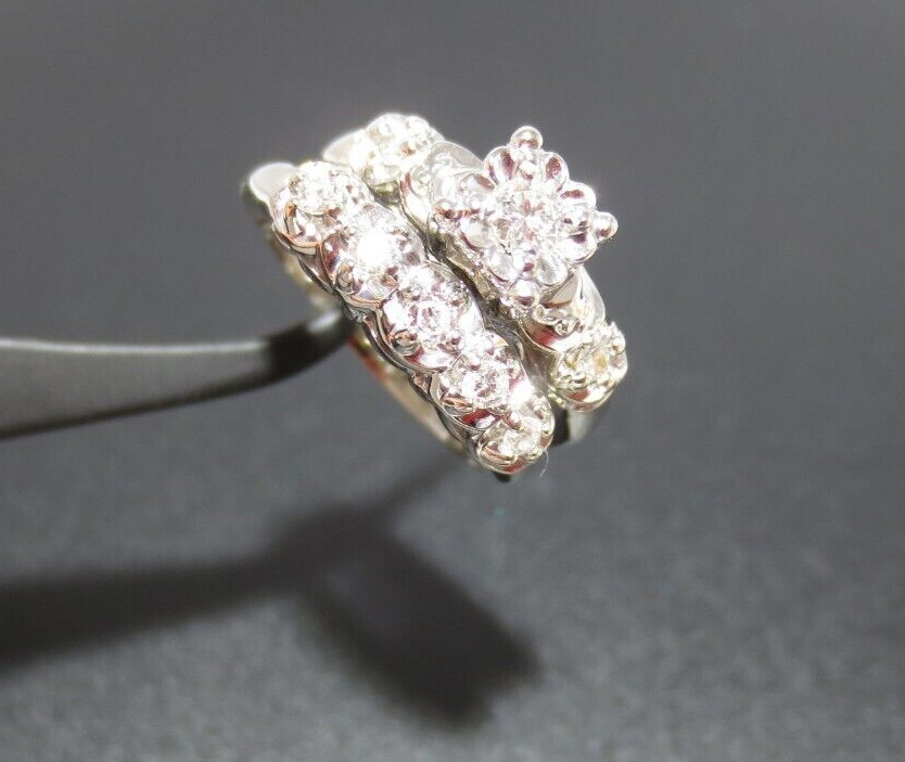 14K WG ROUND DIAMOND BRIDAL SET .25 tcw SZ 5 (A18305-1, 4.90 grams)