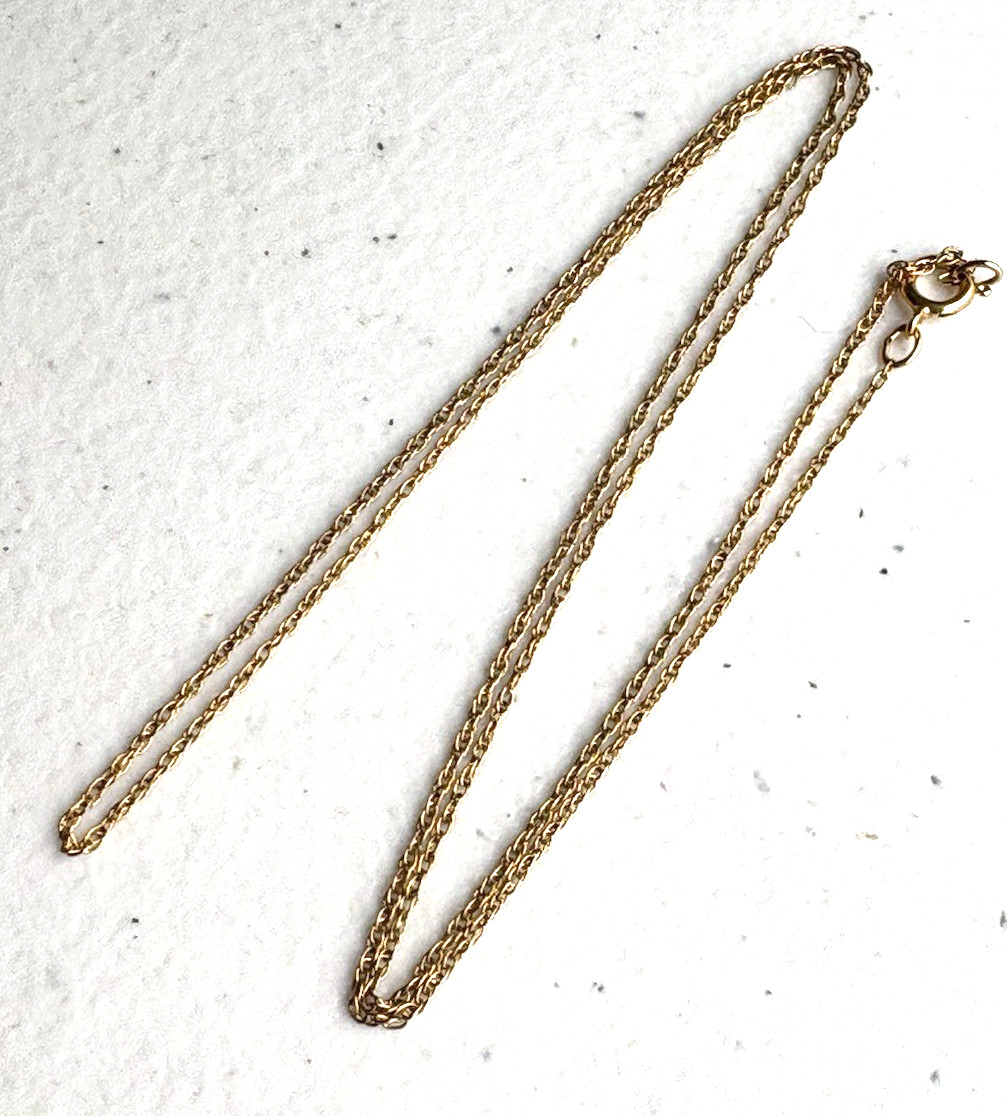 Vintage 1/20 14k Gold Filled Dainty Cable Chain Necklace 19″ inches