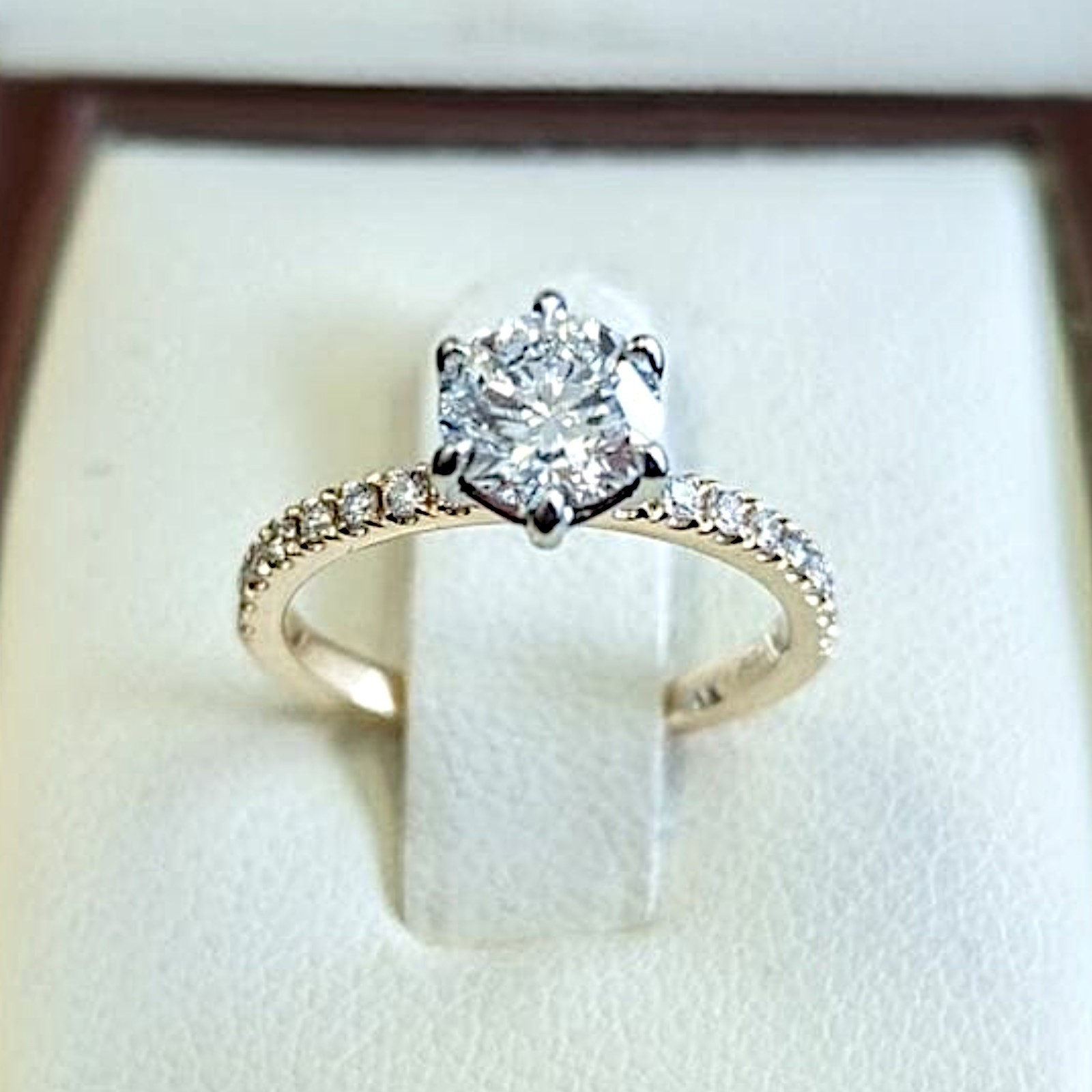 2.25 Ct Round Cut IGI Lab Grown Diamond Wedding Ring 14k Multi-Tone Gold F VVS2
