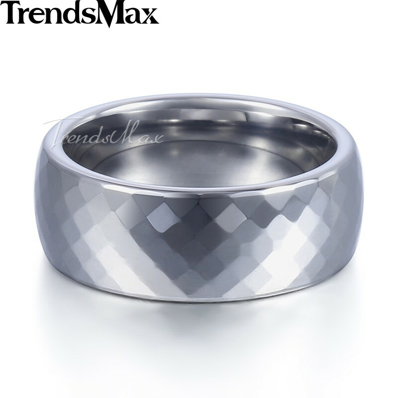 8MM Black/Silver/Gold Plated Tungsten Ring Men Valentine Wedding Band US 8-13