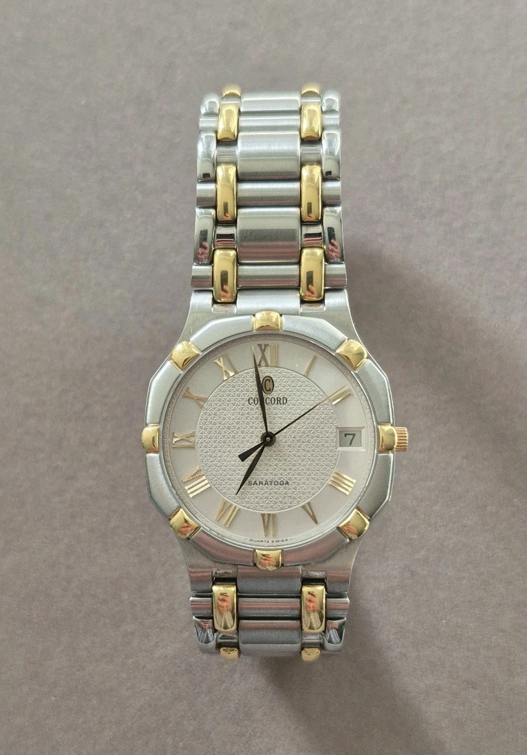 Concord Saratoga Swiss water resistant stainless steel 18k gold Men’s watch
