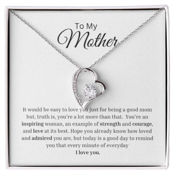 To My Mother: Forever Love Necklace – Tell her anytime how much you love her