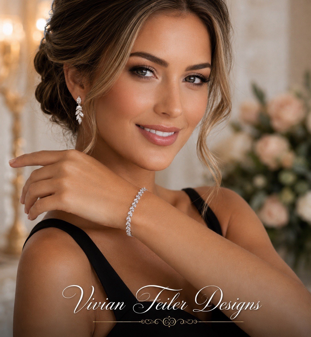 Bridal Tennis Bracelet Wedding Marquis Cut Leaf Vine CZ Silver, Gold, Rose Gold