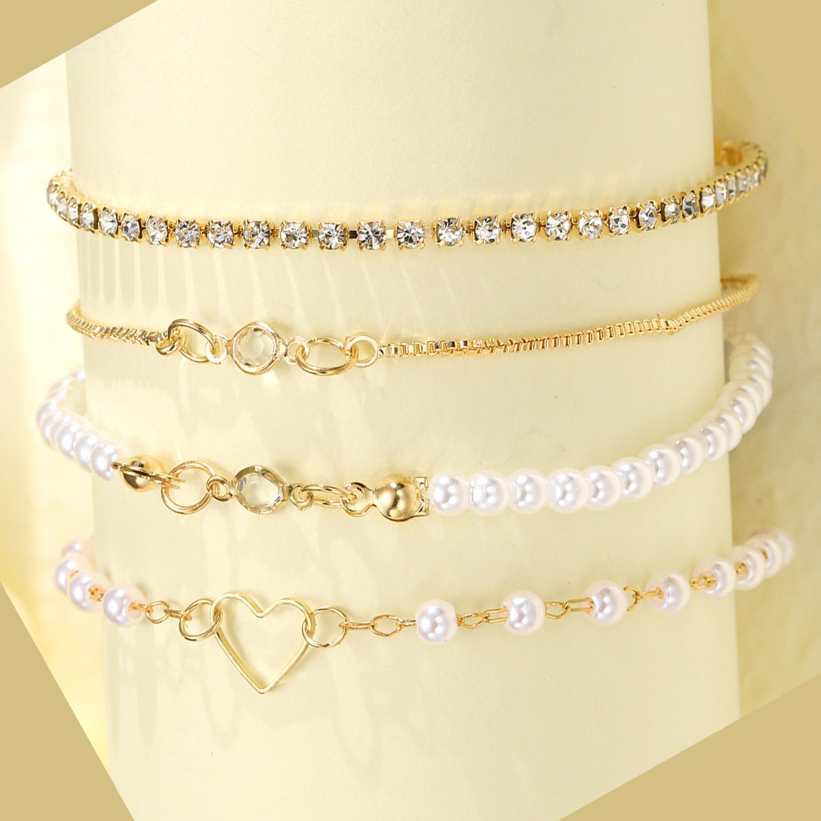14K Gold Plated Ankle Bracelets for Women, Cute Anklets Set Pack Jewelry Gift