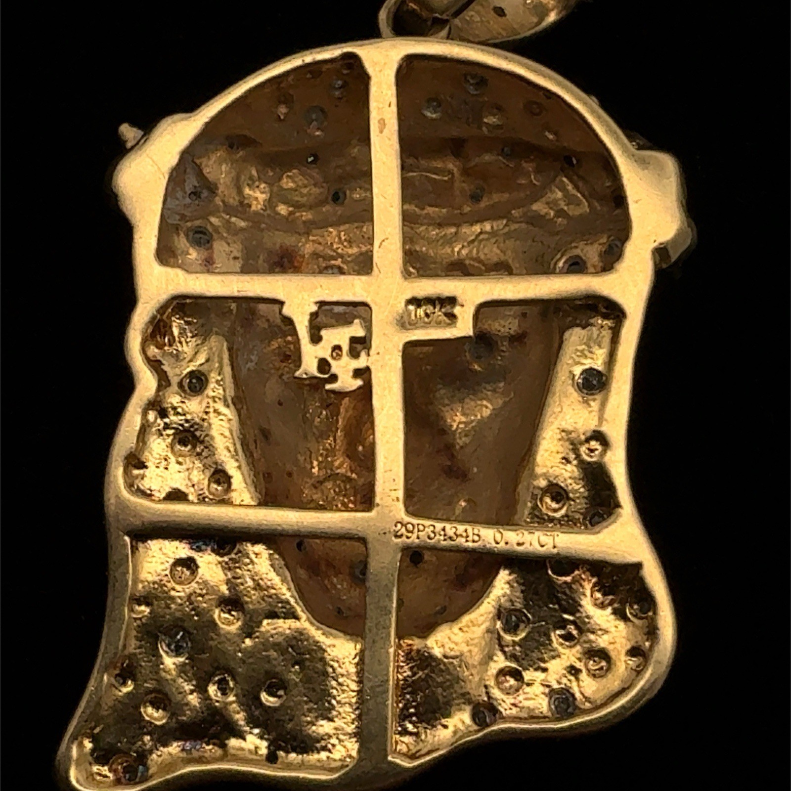 10k Yellow Gold .27ctw Jesus Head/Jesus Piece Diamond Pendant, 5.45 Grams